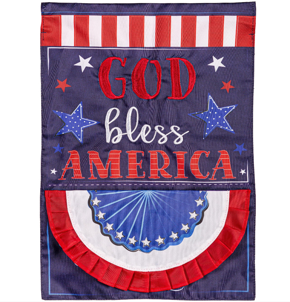 Evergreen Patriotic Themed Garden Flags - 12.5" x 18"