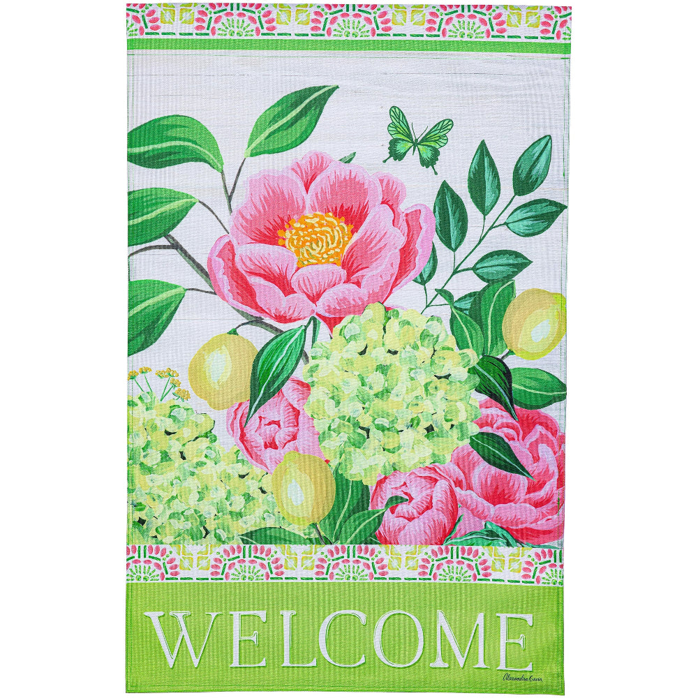 Evergreen "Welcome" Themed House Flags - 28" x 44"