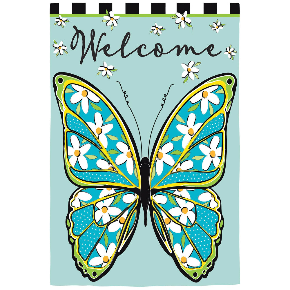 Evergreen "Welcome" Themed House Flags - 28" x 44"