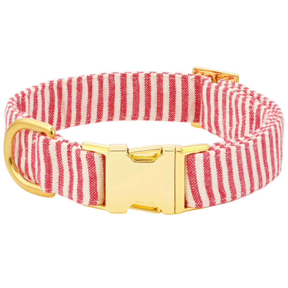 Foggy Dog Cotton/Nylon Collar - Red Stripe