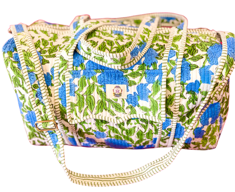 Heart of Grace Quilted Cotton Duffel Bags - 10" x 10" x 19"