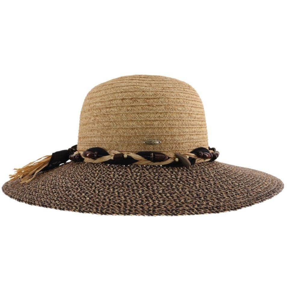 CC Two-Tone Chiffon Accent Sun Hat