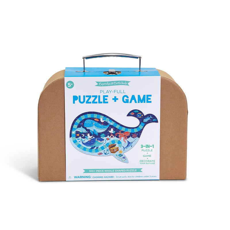 Play-Full Whale Shape Puzzle Game in Suitcase Storage Box