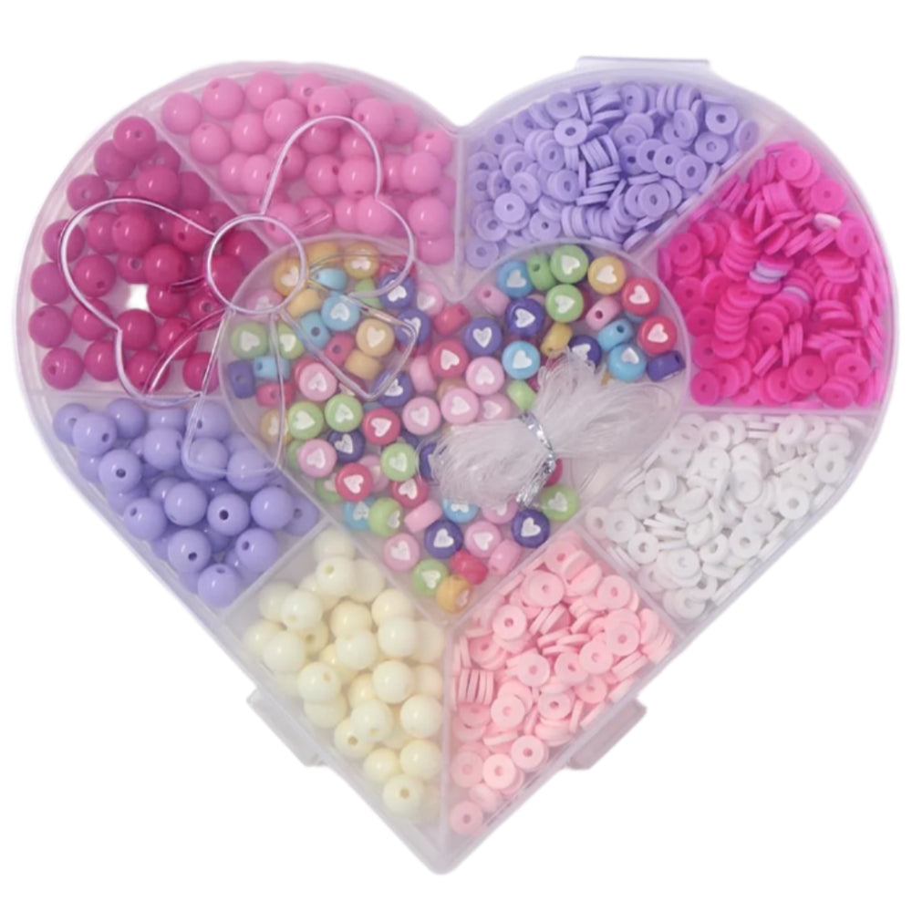 Cupcakes & Cartwheels Complete Bracelet Making Craft Kit (Hearts & Pearls)