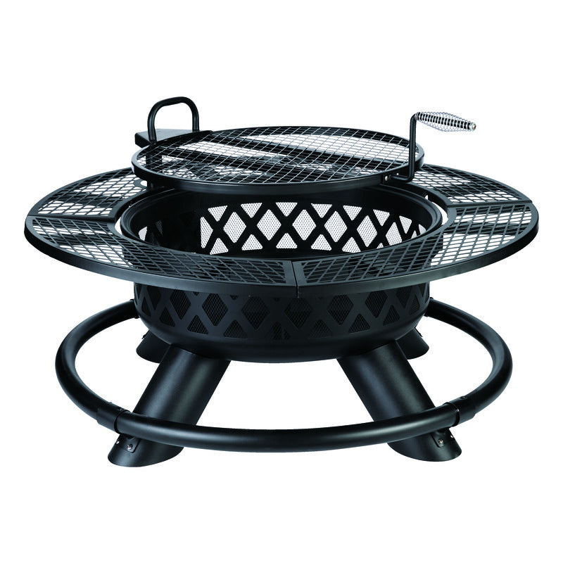 Rancher - Steel Round Wood Fire Pit With Grill