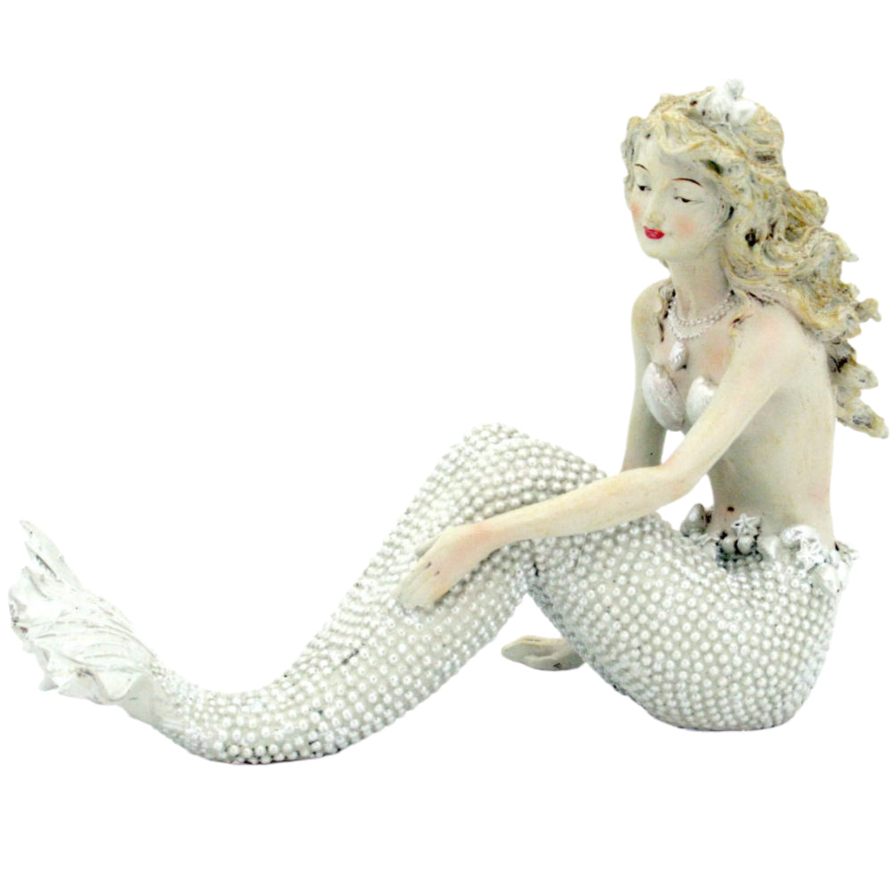 Modern Coastal Vintage-Style Resin Mermaid Statues