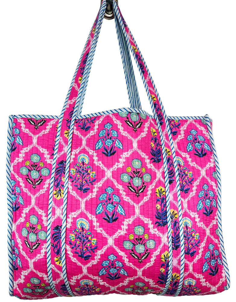 Folklore Couture Quilted Cotton Totes - 17.5" x 17.5"