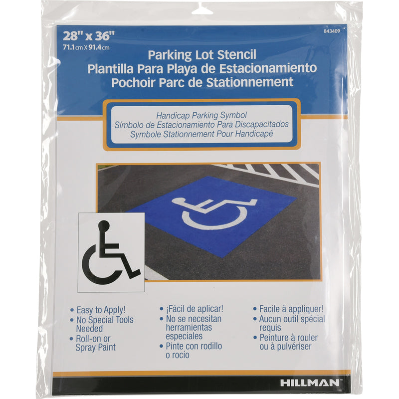 Hillman Handicap Space Parking Lot Stencil - 28" x 36"