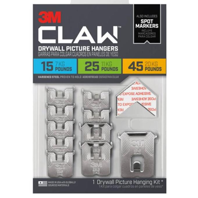 3M Claw Drywall Picture Hanging Set 45 lb 10 pc