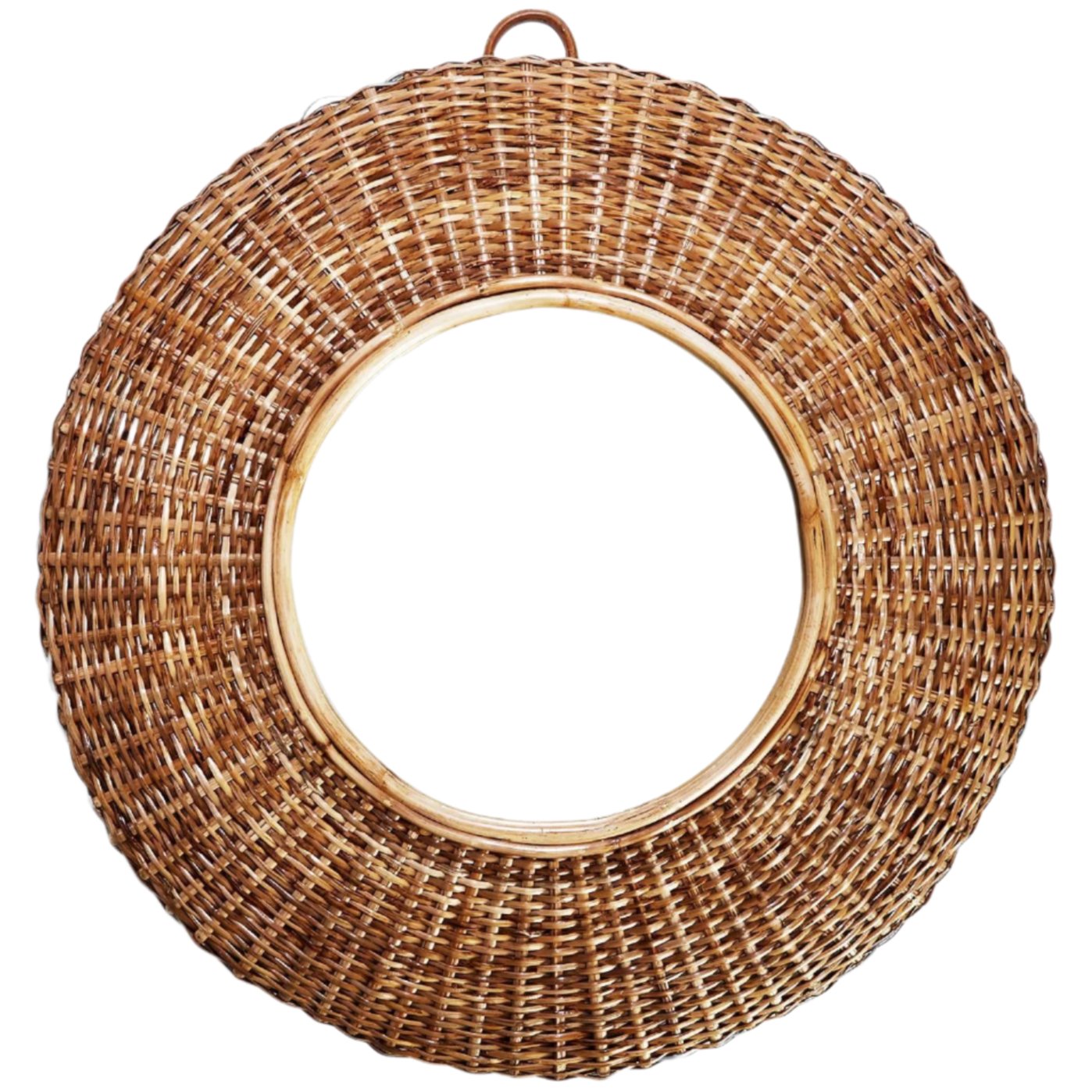 Hand-Woven Cane Wall Mirror - 30"