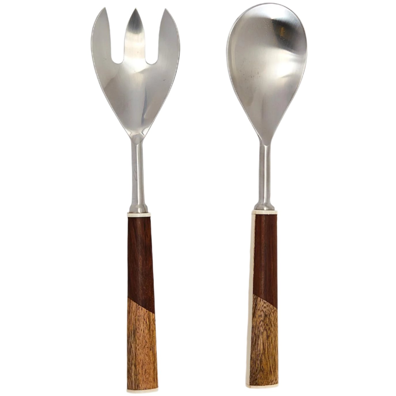 Bi-Color Acacia Wood Handle Salad Servers - 2 pc.