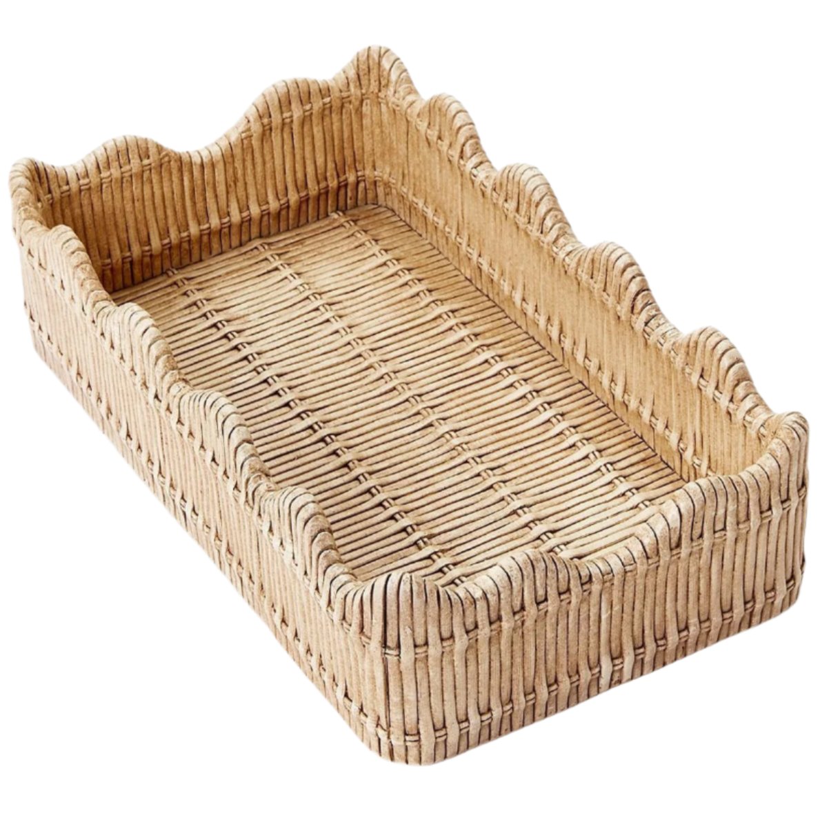 Scalloped Weave-Style Resin Napkin & Utensil Holder