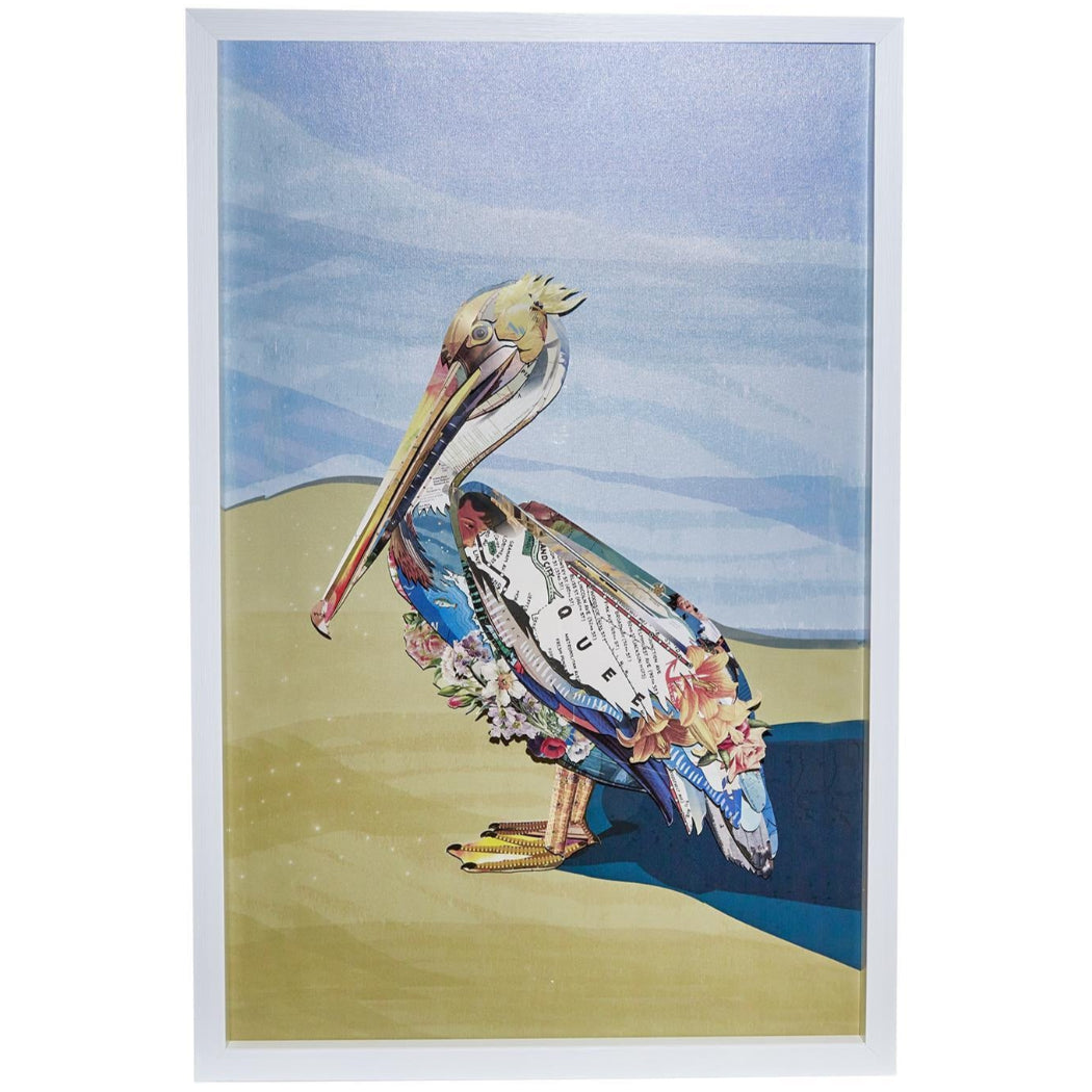 Pelican Paper Collage Wall Art - 23.5" x 35.5"