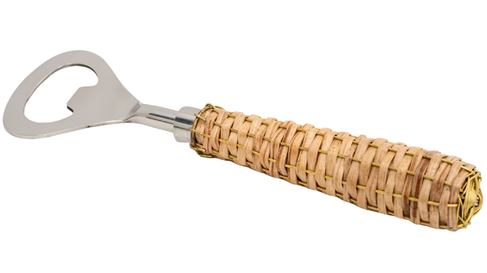 Metal Bottle Opener w/ Basketweave Handle