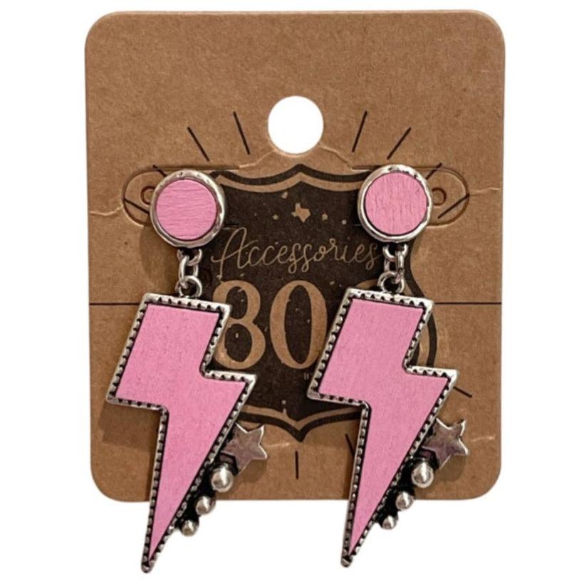 806 Accessories Wooden Lightning Bolt Earrings
