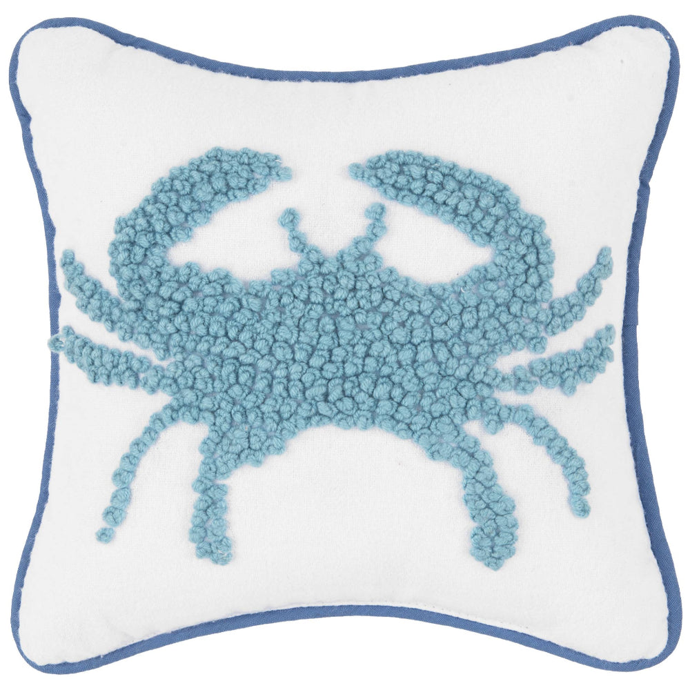 French Knot Coastal Crab Throw Pillow - 8" x 8"