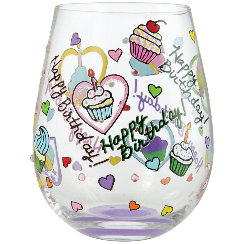 Lolita Hand-Painted Stemless Wine Glasses - 20 oz.