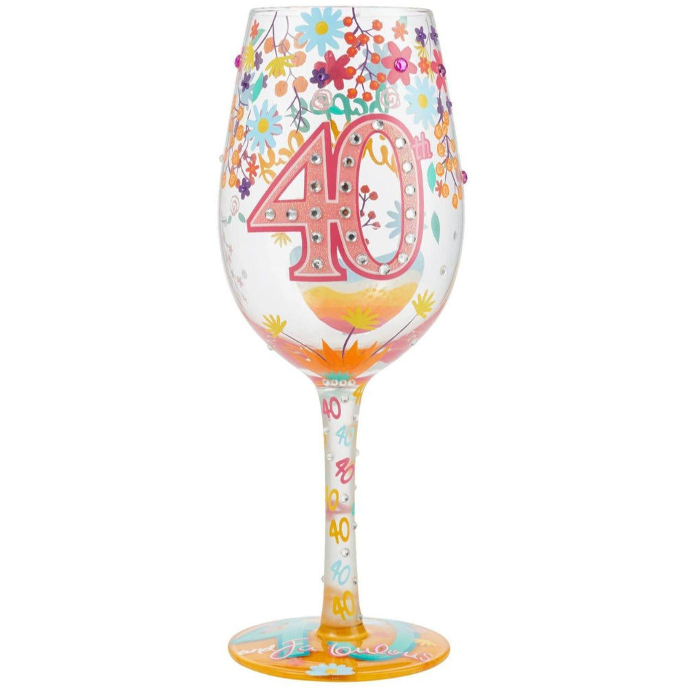 Lolita Hand-Painted Wine Glasses (Birthdays) - 15 oz.