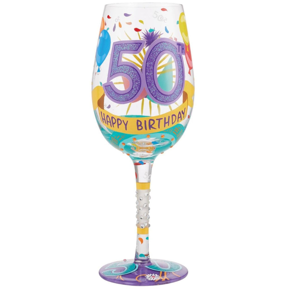 Lolita Hand-Painted Wine Glasses (Birthdays) - 15 oz.