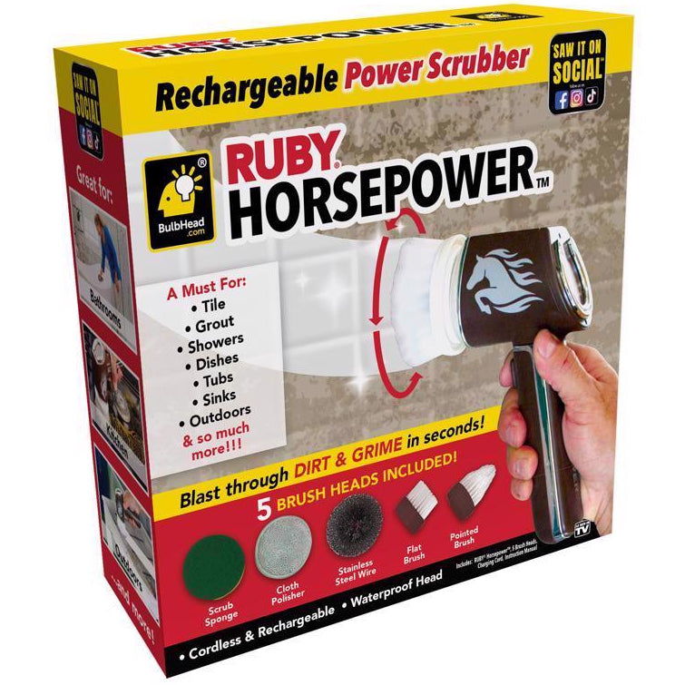 Ruby Horsepower Rechargeable Power Scrubber