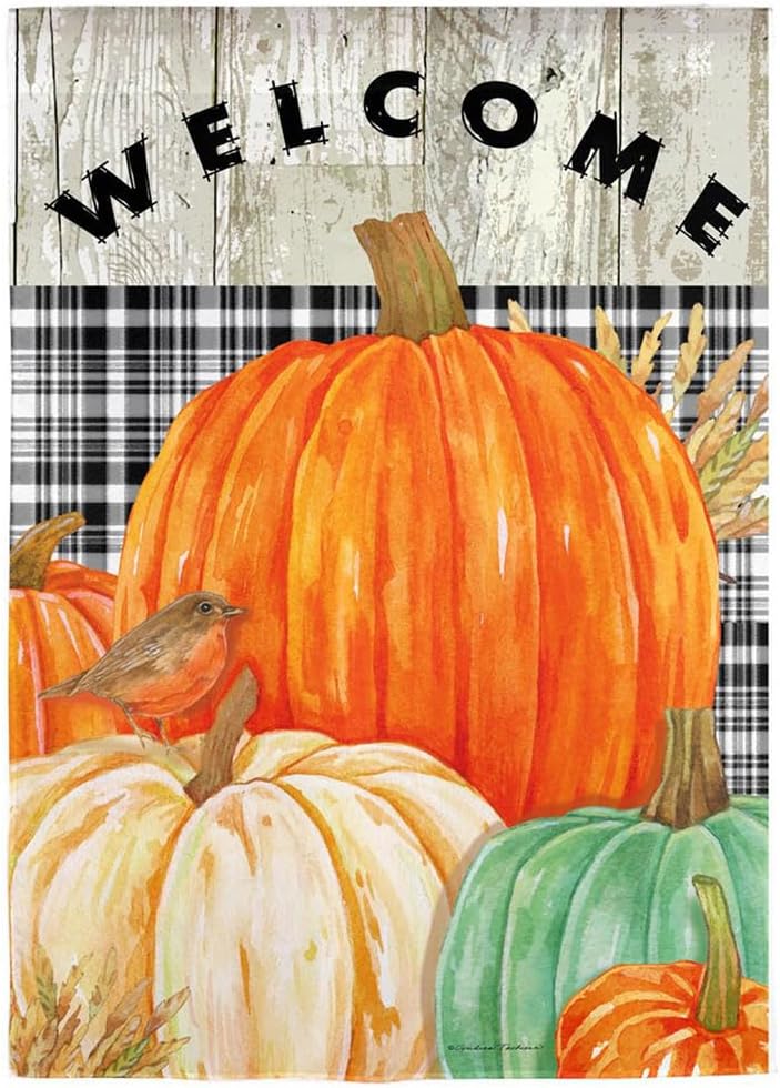 Evergreen Autumn Themed Garden Flags - 12.5" x 18"