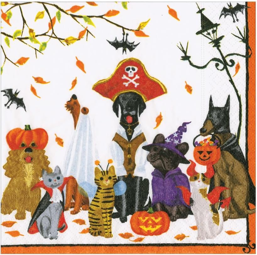 Caspari Halloween Pets Paper Napkins