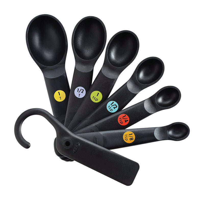 OXO Good Grips Plastic Black Measuring Spoon - 6 Piece