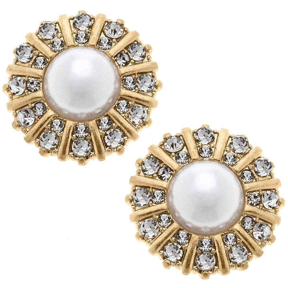 Canvas Style Saoirse Pearl & Rhinestone Stud Earrings