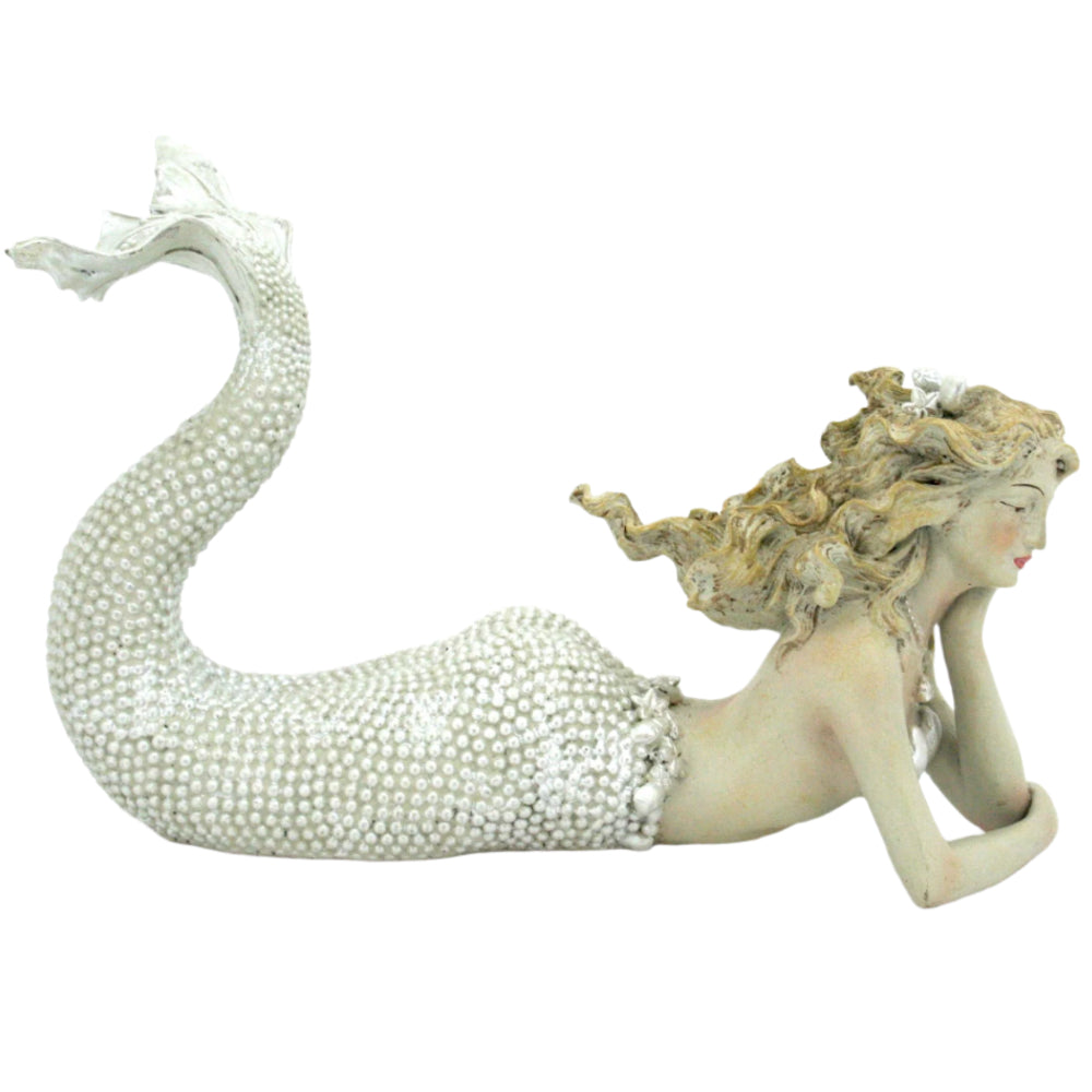 Modern Coastal Vintage-Style Resin Mermaid Statues