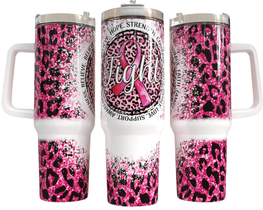 JAC Insulated Stainless Steel Tumbler (Breast Cancer Awareness) - 40 oz.