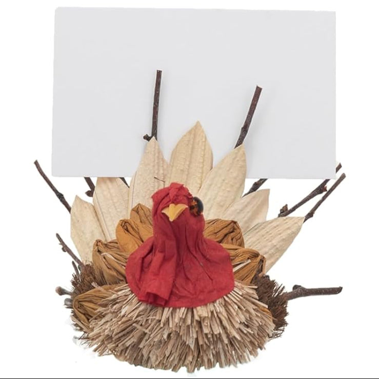 Mini Corn Husk Turkey Placecard Figurines - 3 pc.