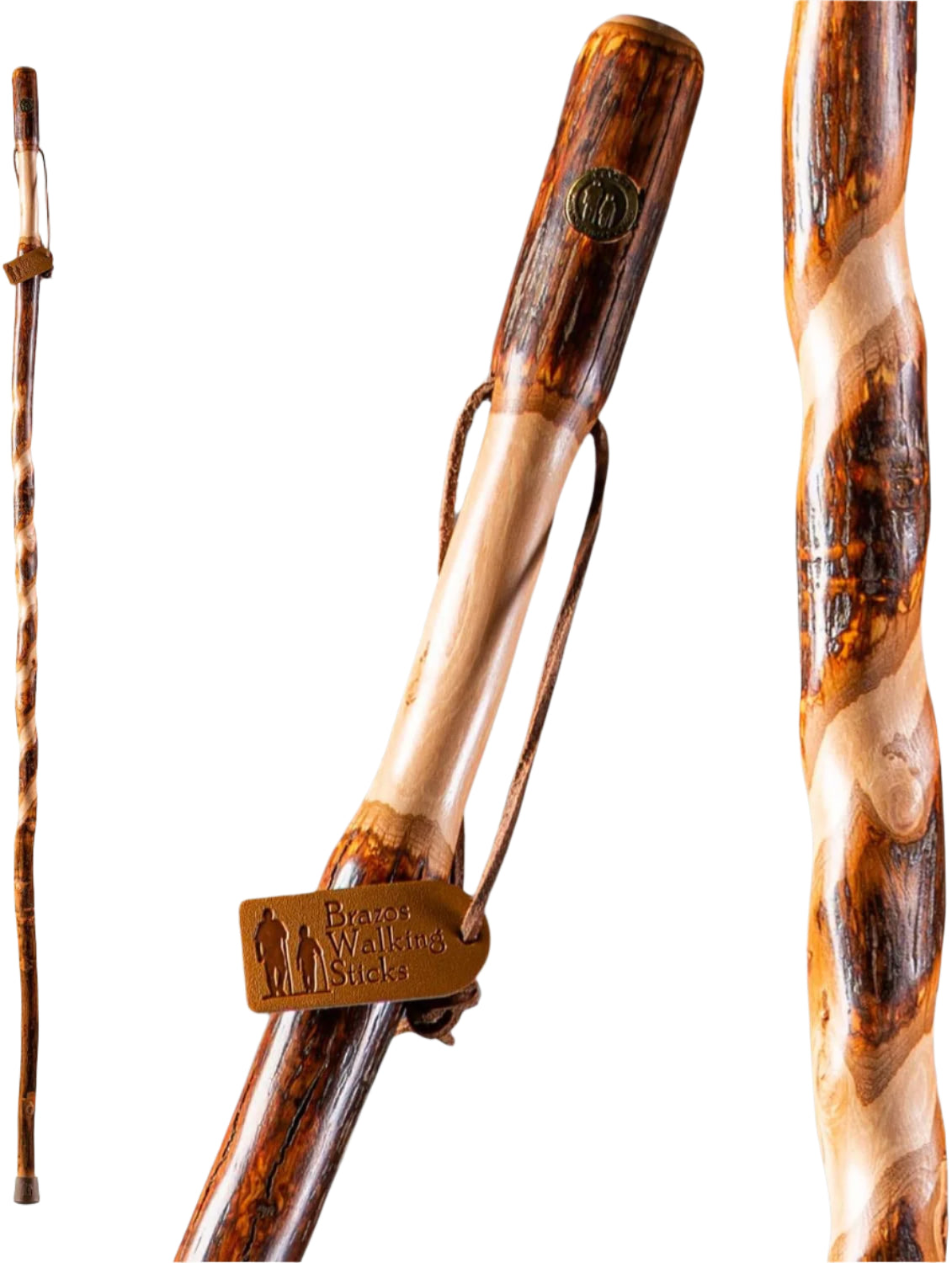Brazos Twisted Hickory Walking Stick - 55"
