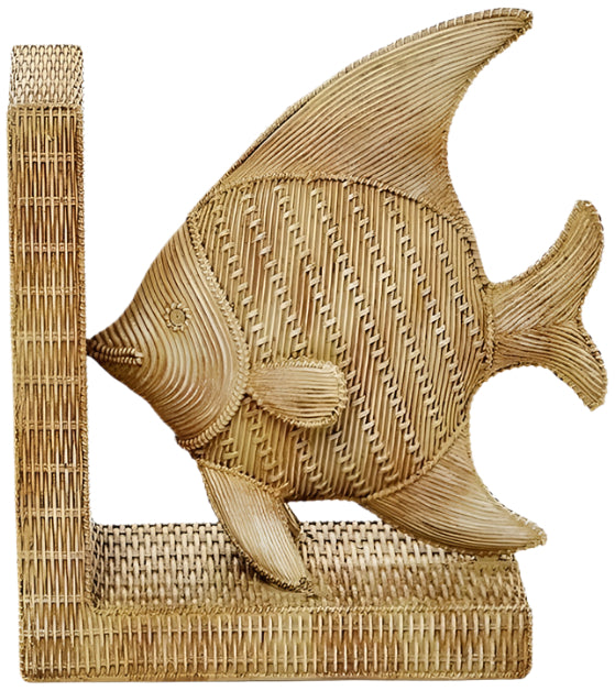 Basketweave Resin Fish-Shaped Bookend