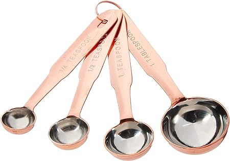 Copper-Finished Stainless Steel Measuring Spoons - 4 pc.