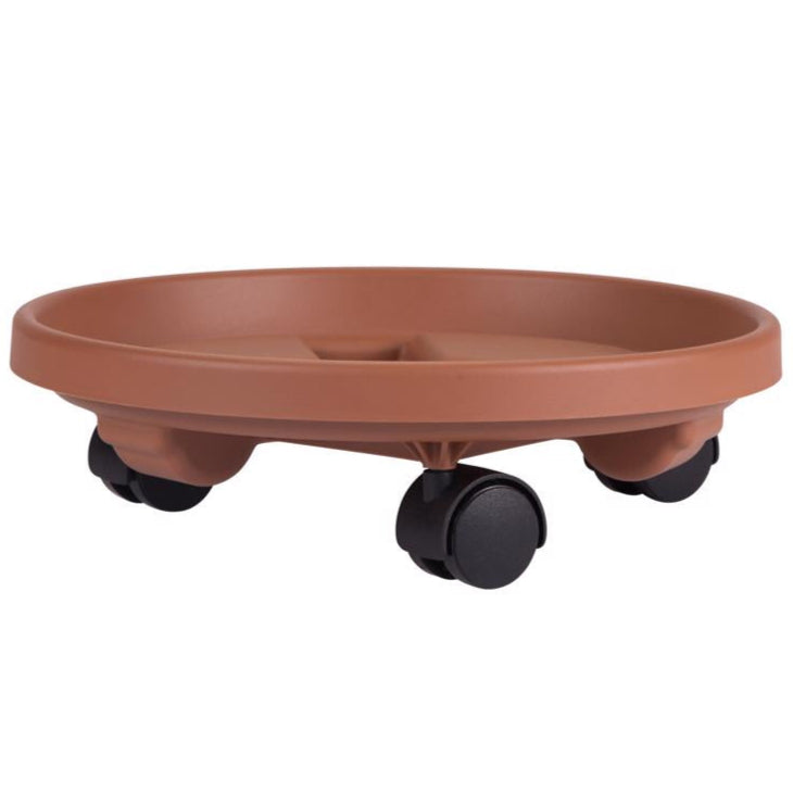 Bloem 12" Resin Wheeled Plant Caddy (Terracotta)