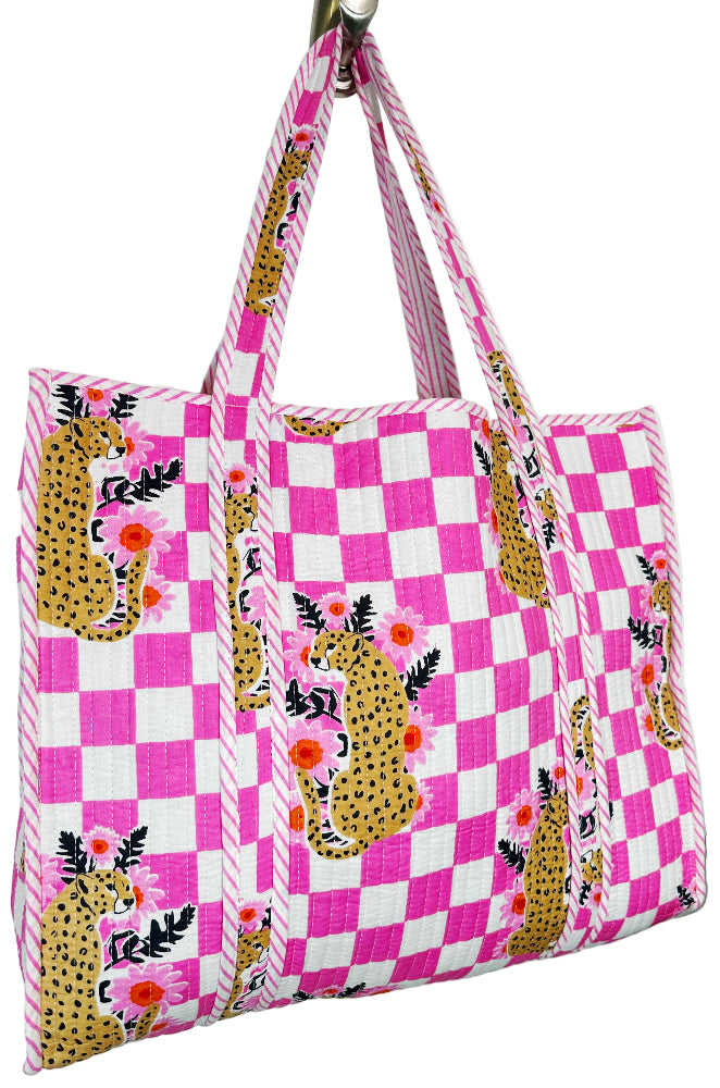 Folklore Couture Quilted Cotton Totes - 17.5" x 17.5"