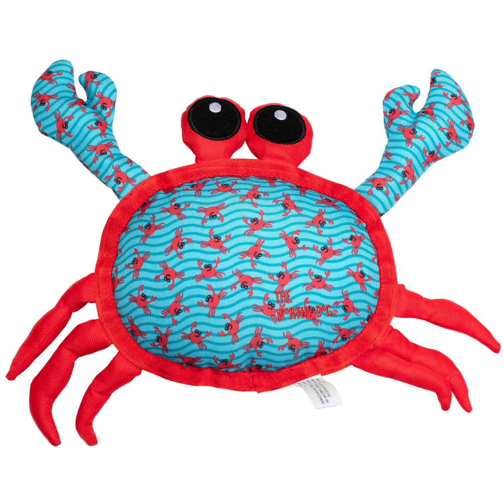 Worthy Dog Blue & Red Crab Dog Toy - 13.8"