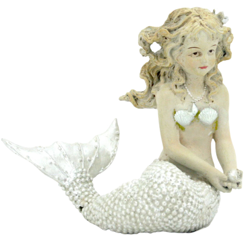 Modern Coastal Vintage-Style Resin Mermaid Statues