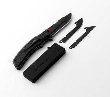 TRUE Replaceable Blade Folding Knife - Black