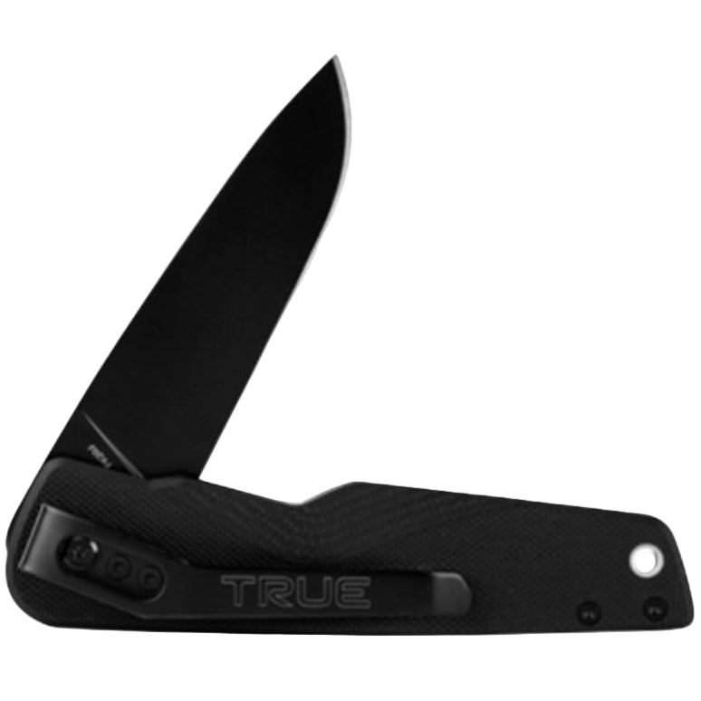 TRUE Stainless Steel Black Ball Bearing Folding Knife - 7.3"