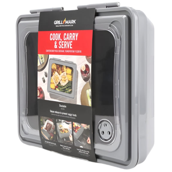 Grill Mark Cook, Carry, & Serve Food Container - 12" x 13.5" x 3.5"