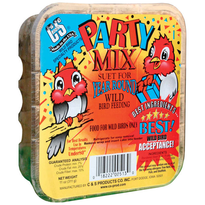 C&S Party Mix Wild Bird Suet - 11 oz.