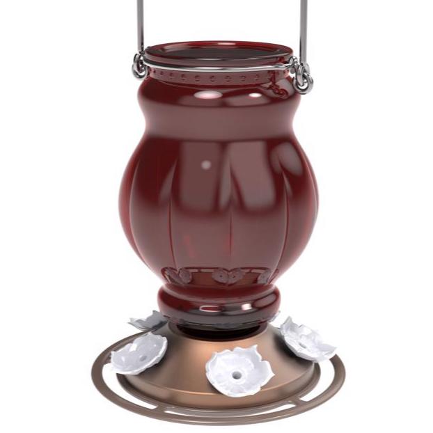 Nature's Way Ruby Antique Glass Hummingbird Feeder - 25 oz.