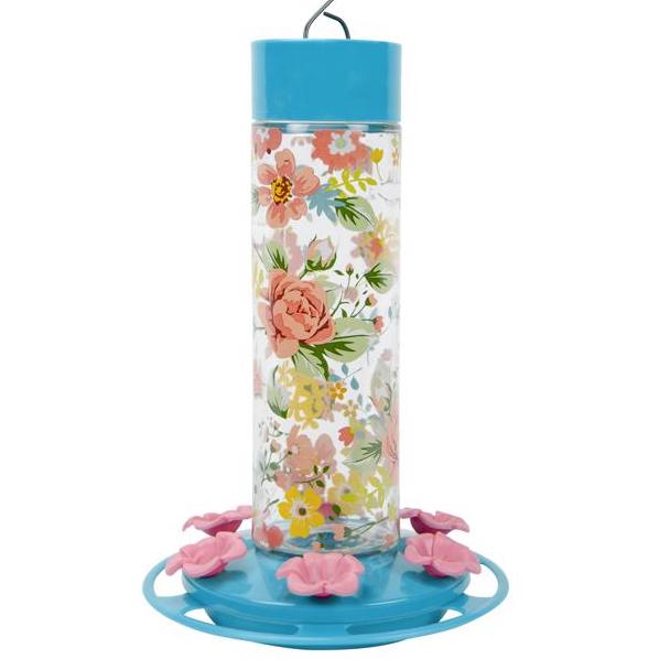 Nature's Way Floral Glass Hummingbird Feeder - 28 oz.