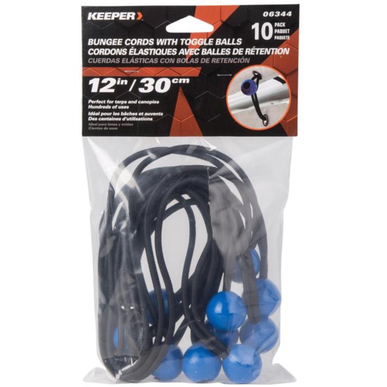 Keeper Braided Bungee Cord with Toggle Ball (Value Packs)