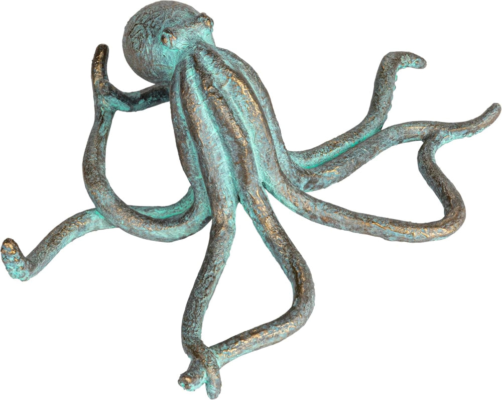 Verdigris-Finished Resin Octopus Figurine - 8.5" x 12"