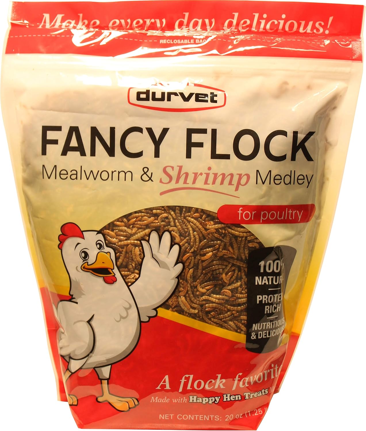 Durvet Fancy Flock Mealworm & Shrimp Chicken Treats - 20 oz.
