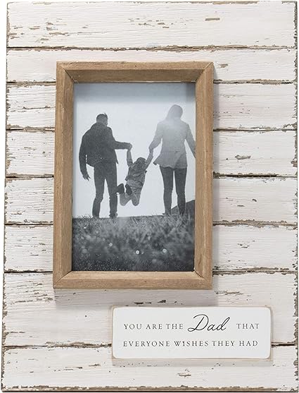 White Antique Dad Wood Picture Frame - 4" x 6"