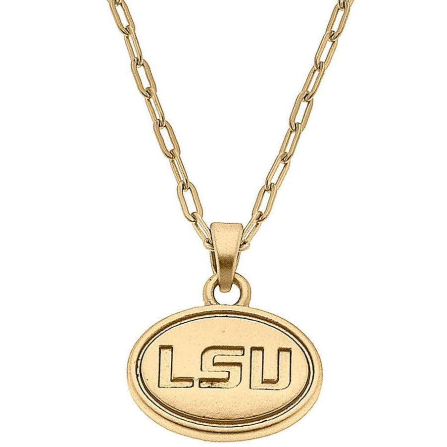 Canvas Style Gold-Plated TCU School Logo Necklace