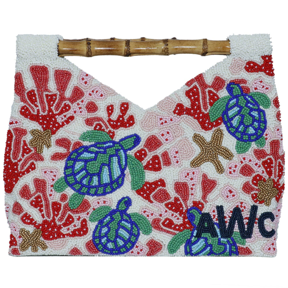 Tiana Designs Handmade Beaded Purses (Bamboo Handle) - 6.5" x 9"